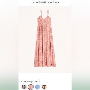 Ruched Crinkle Maxi Dress, Size Small, Abercrombie, Great Condition